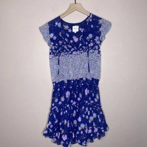 MISA Los Angeles Women's Size Small Smocked Tiered Floral Mini Skirted Dress